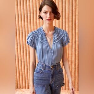 ULLA JOHNSON Eva Top Celeste color Size 0 
LIKE NEW CONDITION